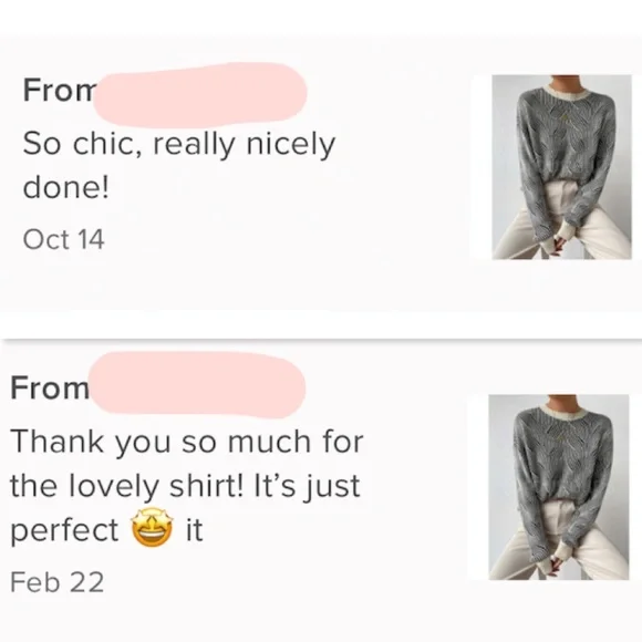 Rouge! Black and White Wave Pattern Sweater - Picture 9 of 10